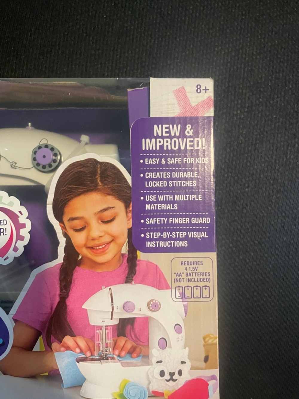 Kids Mini Sewing Machine Toy - White & Purple - Brand: